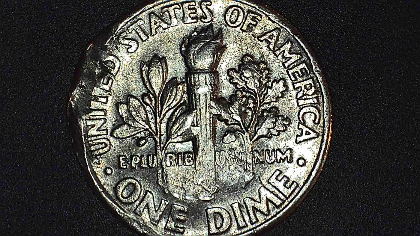 1991-P-Roosevelt-Dime,-Is-This-A-Lamination-Error?